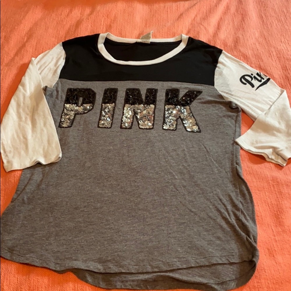 VS Pink baseball tee